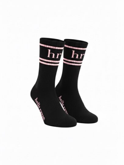 calceta negra con rosado