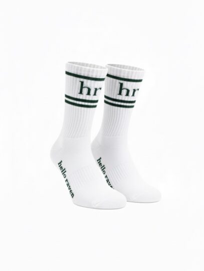 calceta blaca con verde